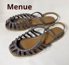美品 menue メヌエ サンダル フラット 夏 人気 グレージュ 38 24㎝のサムネイル