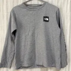 ノースフェイス キッズ ロンT 150 グレー スクエアロゴ 長袖