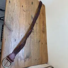 ブラウン編み込みレザーベルト