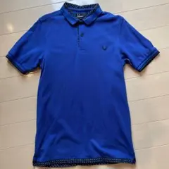 Fred Perry フレッドペリー ポロシャツS ブルー　ドット襟