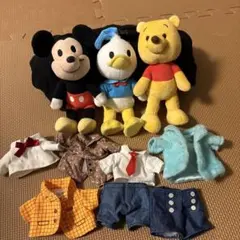 初期 くまのがっこう ジャッキー ぬいぐるみ本体 着せ替え洋服4セット
