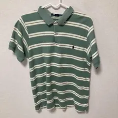 Polo by Ralph Lauren 緑/白ストライプ ポロシャツ