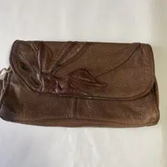 ブラウンレザー クラッチバッグ