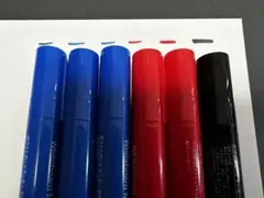 【匿名発送】ホワイトボードマーカー 中字 丸芯 黒 赤 青 6本セット