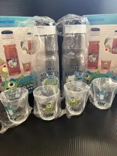 モンスターズユニバーシティ ガラスポット＆グラス 2セット 新品