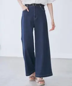 ロペピクニック　ウエスト革命デニム　ワイドパンツ ブルー　38