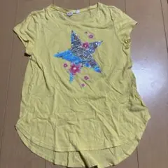 数回使用GAP kids花柄スパンコール2way?黄色半袖TシャツXXL160