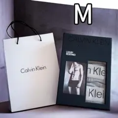 M カルバンクライン 新品 3枚セット ライトグレー 前閉じ ボクサーパンツ