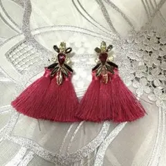 タッセルビジュー ピアス