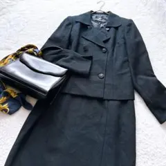 すぐ着れる！　フォーマル3点セット　ダブル　ブラック　卒業式　入学式　ママスーツ