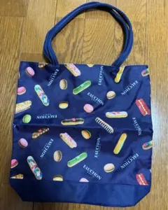 【新品•未使用】フォション　スイーツ柄 ネイビー トートバッグ