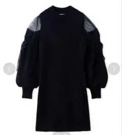 SNIDEL スナイデル　シースルーショルダーミニニットワンピース