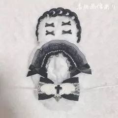 【NEW】ぬい服　ちびぐるみ　ホワイト×ブラック　うさ耳