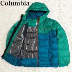コロンビア ダウンジャケット00s puffy jacket緑青ドローコード