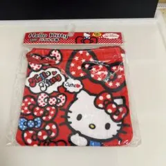 新品　ハローキティ　カラフル　巾着　パイル素材