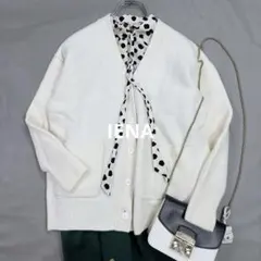 IENA イエナ AQUA Vネックカーディガン ウールカシミヤ 白 F