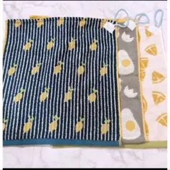 ループ付きタオル 食べ物 3枚 ループタオル お手拭き ハンドメイド 保育園