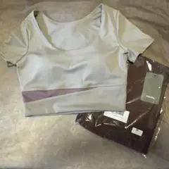 新品ヨガウェアセット紫