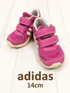 adidas スニーカー ピンク 14cm メッシュ アディダス