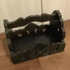 美品☆アイヌ工芸　木彫り　彫刻　アイヌ紋様　収納ボックス　トレイ　アンティーク