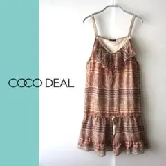 美品　COCO DEAL／ココディール★　薄手　総柄　キャミワンピース