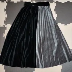 ベロアスカート プリーツスカートロングスカート レディース　S M