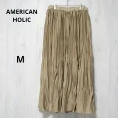 AMERICAN HOLIC ロングスカート ベージュ ギャザー フレア