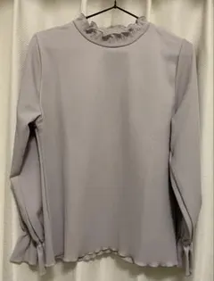 新品☆ハニーズ☆フリルネック キャンディースリーブ ニットブラウス☆グレージュ