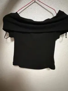 GU 半袖 トップス オフショルダー 블랙