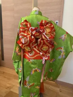 7歳七五三　正絹お着物　正絹作り帯（都恋人）