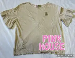 PINKHOUSEピンクハウス☆半袖Tシャツ袖フリルうさぎワッペンさくらんぼタグのサムネイル