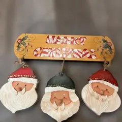 クリスマス 木製 壁掛け オーナメント サンタのサムネイル