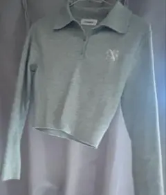 ポロシャツ スタイル 長袖ニット calnamur 緑 ミントグリーン