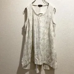 良品★コムサイズム★ M ベージュ 金ラメ　ノースリーブ チュニック 切り返し