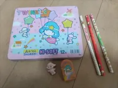 昭和レトロ　文房具　TWINKLE HI-SOFT クーピー12色セット　他