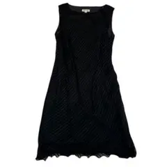 ノースリーブワンピース ボーダー柄 大きいサイズL パーティドレス 結婚式