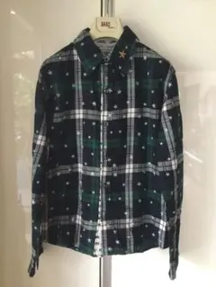 ★未使用品★ SANFORD サンフォード 星柄 チェックシャツ グリーン M
