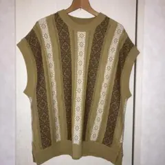 RAGEBLUE ストライプ柄 ノースリーブベスト M