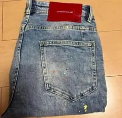 ZARA ペイント加工 デニムパンツ ダメージ加工のサムネイル