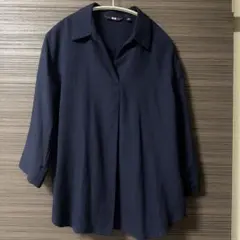UNIQLO ネイビー 七分袖シャツ Mサイズ