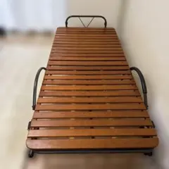 木製スラットベッドフレーム　折りたたみ式　引取限定