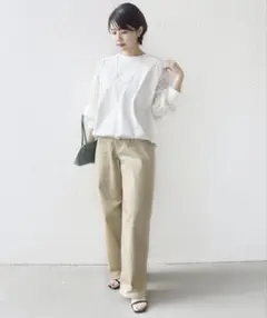 SHIPS <手洗い可能>レース コンビ カットソー