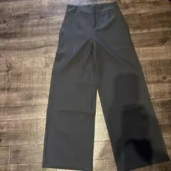 ダークグレー ワイドパンツ ポリエステルスタイルキレイめです