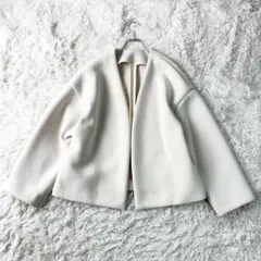 Plage プラージュ ノーカラー コクーンジャケット アイボリー