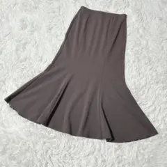 【c5072】GU ロングスカート　フレア　ダークブラウン