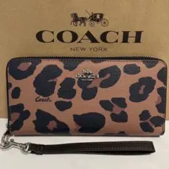 新品　COACH長財布　コーチ　長財布　レディース メンズ レオパード　ヒョウ柄