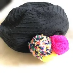 美品　ca4la ボンボン付きベレー帽　52㎝