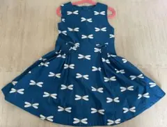 Jacadi トンボ柄 ワンピース 8ans 128cm ゴールドのサムネイル