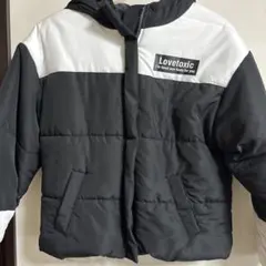 Lovetoxic フード付き中綿ジャンパー黒/白 Mサイズ