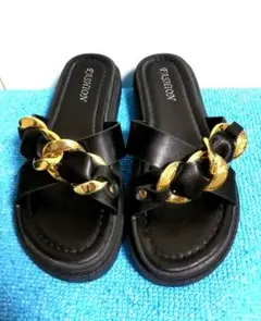 フラットサンダル クロスストラップ